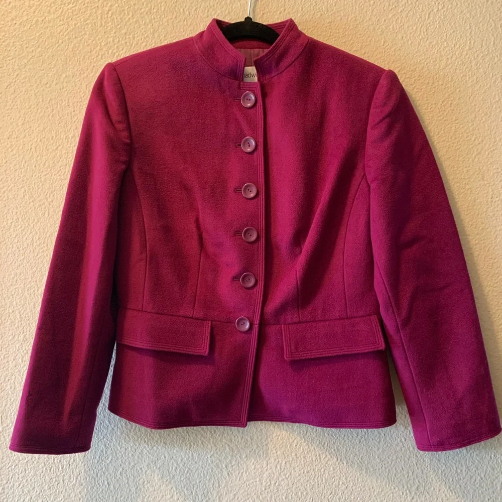 NWOT- Chadwick’s cranberry blazer. Size 4. - Picture 1 of 3